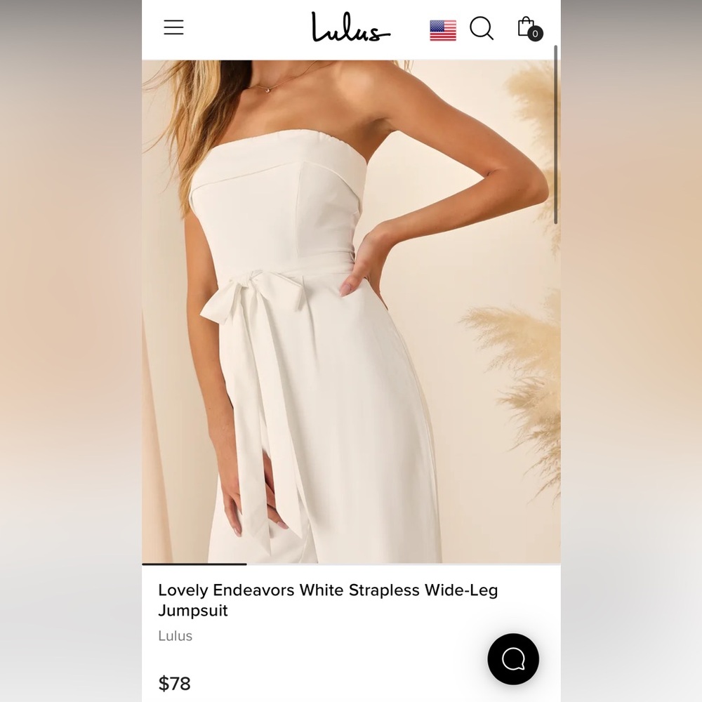 NWT white jumpsuit size small